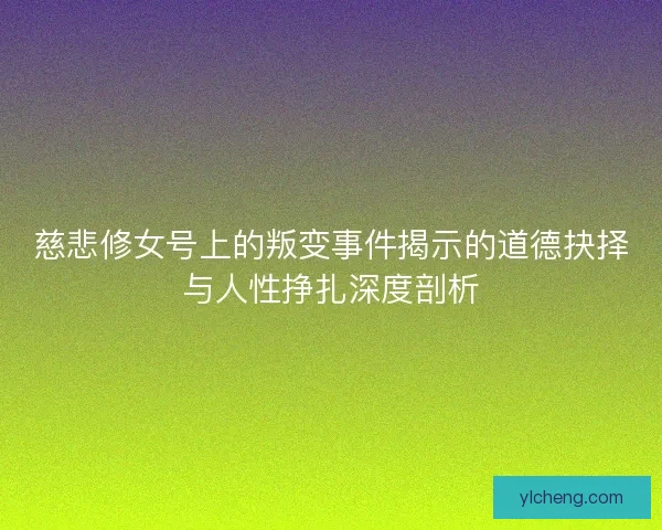 慈悲修女号上的叛变事件揭示的道德抉择与人性挣扎深度剖析